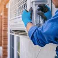 win heat & cool contractor providing air console installation services